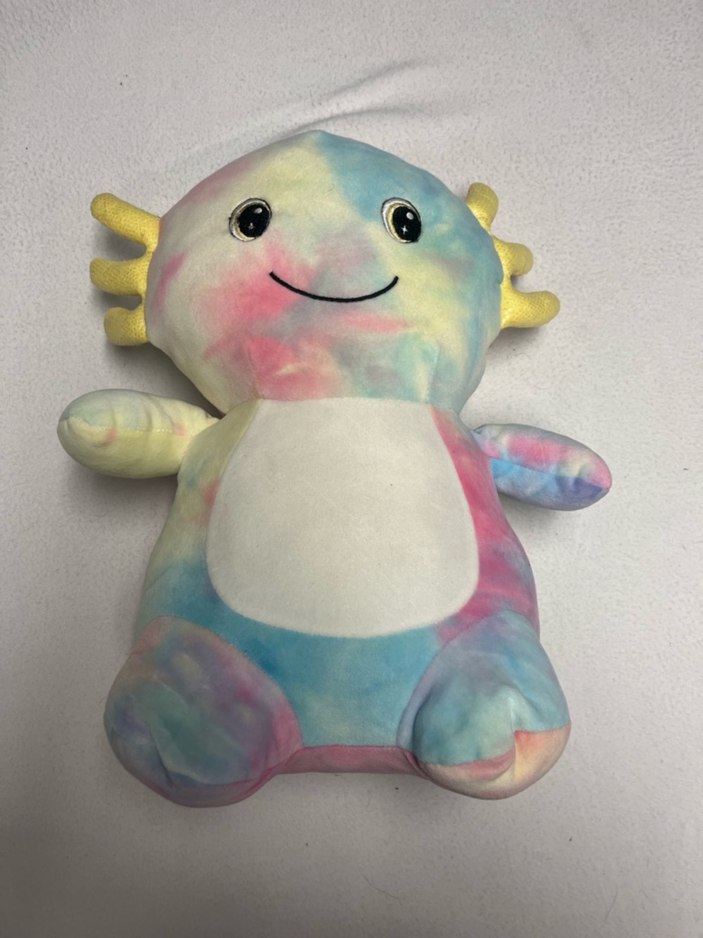 Plush Pastel Tie-Dye Axolotl Stuffed Toy - Multicolor